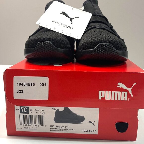 Puma Black Infant Softride Rift Slip On Sneaker Boy's Size 7C - Picture 7 of 7